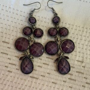 Elegant Purple Dangle Earrings